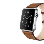 Curea Apple Watch, Bratara din Piele Naturala, 44mm, Maro-Gri, REDMobile