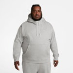 Nike Solo Swoosh Men's Fleece Pullover Hoodie Dk Grey Heather/ White, Nike