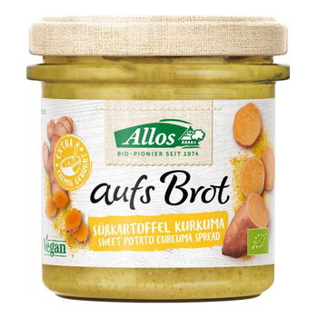 Crema tartinabila din cartof dulce si curcuma, fara GLUTEN, 140g, Allos, Allos