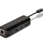 Hub extern kensington, porturi usb: usb 3.0 x 3, conectare prin usb 3.0, cablu 0.05 m, retea 10/100/1000 mbps (gigabit), negru, k33982ww