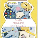 Mini carte de colorat cu 3 planse de stickere - Pisici, 