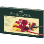 Set cadou creioane colorate Faber-Castell Polychromos, 20 culori, 4 creioane grafit, accesorii