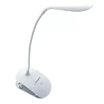 Lampa LED Esperanza Deneb cu clema de prindere brat flexibil 21 cm cablu 110 cm alba