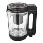 Aparat preparat supa crema Morphy Richards 501050 Clarity Soup Maker 1000 W ,1,6 litri, 2 setari de supa si blender, transparent