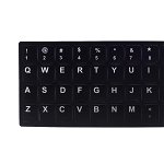 English Sticker tastatura fundal negru caractere albe, OEM