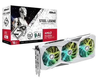 Placa video Radeon RX 7600 XT Steel Legend 16GB OC, Asrock