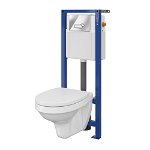 Pachet rezervor apa, incastrat, Cersanit Delfi S701-337, vas WC, capac si clapeta de actionare incluse