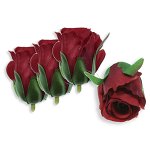 Cap trandafir boboc textil rosu 3 5x4 5cm 4 set, Galeria Creativ