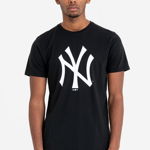 New Era, Tricou cu decolteu la baza gatului si imprimeu New York Yankees, Negru, M