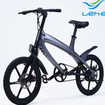 Bicicleta electrica Lehe S1, Viteza maxima 30 Km/h, Baterie LG, Far LED, Roti 20" (Argintiu)