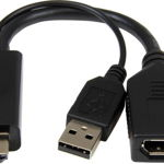 Adaptor AV Gembird HDMI - DisplayPort + USB-A negru (A-HDMIM-DPF-01)