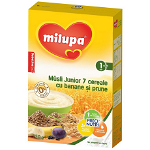 Milupa Musli Junior 7 Cereale (fara lapte) cu banane si prune, 250g