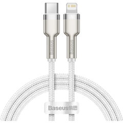 Cablu Date si Incarcare USB-C - Lightning Baseus Cafule Metal Series, 20W, 2m, Alb CATLJK-B02, Baseus