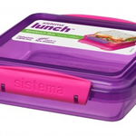 Cutie alimente din plastic dreptunghiulara Sistema Lunch 450 ml diverse culori