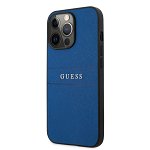 Guess Guess Saffiano Metal Logo Stripes - Etui iPhone 13 Pro (niebieski), Guess
