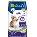 BIOKAT'S Micro Classic 14 L nisip fin pentru pisici, din bentonita, BIOKAT'S