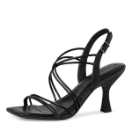Sandale dama elegante, piele ecologica, 28315-28-001, negru