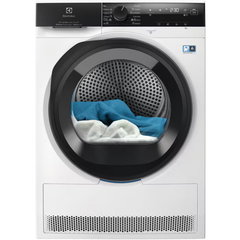 Electrolux Uscator de rufe Electrolux EW8D495MC, Pompa de caldura, 8 kg, Clasa C, Sistem uscare SteamCare+Sensicare+senzori 3DSense, Motor Inverter, Iluminare tambur, Usa reversibila, Alb, Electrolux