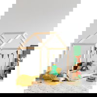 Pat pentru copii în formă de căsuță din lemn de pin 140x200 cm Mila RM - Adeko, Adeko