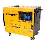 Generator curent trifazat Stager YDE7000TD, diesel, 7.8CP, 4.5kVA, insonorizat