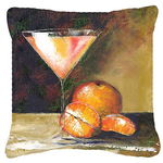 Caroline`s Treasures Orange Martini de Malenda Trick Canvas pernă decorativă Multicolore 18H x18W, 