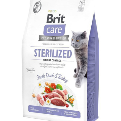 Hrana uscata pentru pisici BRIT CARE Sterilized Weight Control, Adult, Rata, 7 kg