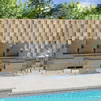 vidaXL Set canapele de grădină cu perne, 5 piese, bej, poliratan, vidaXL