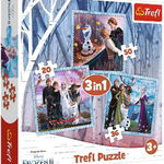 Puzzle Trefl 3 in 1 - Disney Frozen II, Regatul de gheata, 20/36/50 piese