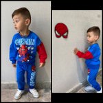 Trening Spider, Albastru, 3 Piese, Bluza, Pantaloni si Mascuta, Pentru Baieti, 3-8 ani, CaroKids