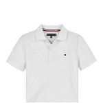 Tommy Hilfiger, Tricou polo din material pique, Alb