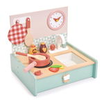 Set de joaca, Chicineta din lemn, Mini Chef Kitchenette, Tender Leaf Toys, 11 piese, Tender Leaf Toys