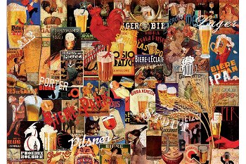 Puzzle Educa - Vintage Beer Collage, 1.000 piese (17970), Educa