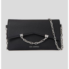 Karl Lagerfeld, Geanta crossbody mica cu clapa Seven 2.0, Negru