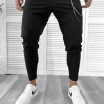 Pantaloni de trening negru conici 12108, 