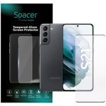 Folie de protectie Spacer pentru Samsung Galaxy S21, sticla 9D, duritate 9H, Tempered Glass