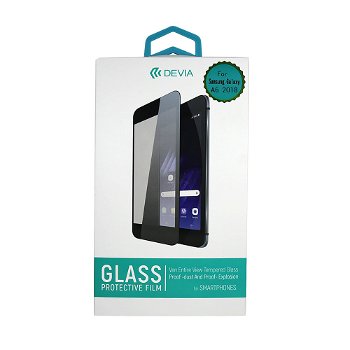 Folie Protectie Sticla Temperata Devia Frame DVFOLA600BK pentru Samsung Galaxy A6 2018 (Transparent/Negru), Devia
