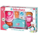 Set de Bucatarie cu Prajitor de paine cu sunete si lumini, farfurii, cescute si alimente, Kitchen Play Set, multicolor, +3ani, en-gros, 