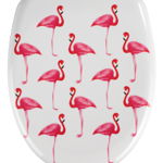 Capac toaleta din duroplast, Flamingo Alb / Roz, l38xA45 cm