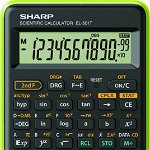 Calculator stiintific Sharp Sharp, 10 digits, 131 functiuni, 144 x 75 x 10 mm, negru/verde
