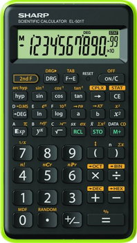 Calculator stiintific Sharp Sharp, 10 digits, 131 functiuni, 144 x 75 x 10 mm, negru/verde