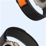 Curea textila DuxDucis Velcro Sports YJ compatibila cu Apple Watch 4/5/6/7/8/SE 38/40/41mm Gray/Black, DuxDucis