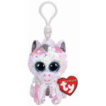 Plus breloc TY 8.5 cm Sequins unicornul alb cu paiete