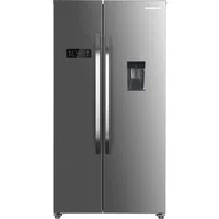 Frigider Side by side Heinner HSBS-H439NFXWDE++, 433 l, No Frost, Clasa E, Display, Dozator de apa, Functie smart, Functie congelare si racire rapida, H 176.5 cm, Aspect inox