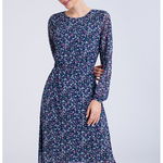 Rochie evazata cu imprimeu floral, GreenPoint