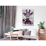 Tablou Giraffe With Pipe (1 Part) Vertical Pink, Artgeist