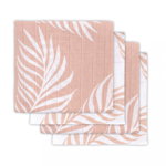 Set 4 scutece hidrofile Jollein 70x70 cm alb/roz