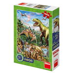 Puzzle XL - Lumea dinozaurilor neon (100 piese), Dino, 4-5 ani +, Dino