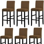 Set de 6 huse de protectie pentru scaune Lansheng, poliester/spandex, caramel, 40 x 42 x 35 cm