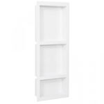 vidaXL Ниша за баня с 3 отделения, матово бяло, 41x99x9 см, vidaXL