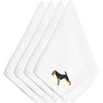 Caroline`s Treasures Carolines Comori BB3457NPKE Airedale Terrier brodate Servetele Set de 4 Multicolore 20 x 20, 